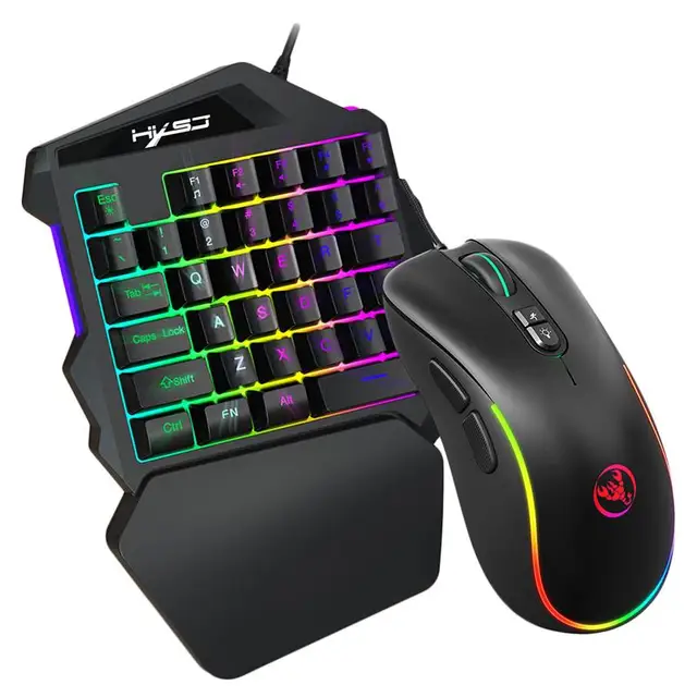 Single Handed Mechanical Gaming Keyboard RGB Backlit Portable Mini