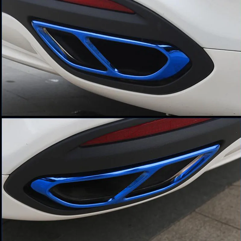  For Ford Mondeo/Fusion Sedan 2013-2018 Car Rear Dual Exhaust Muffler End Pipe Stickers Cover Trims 
