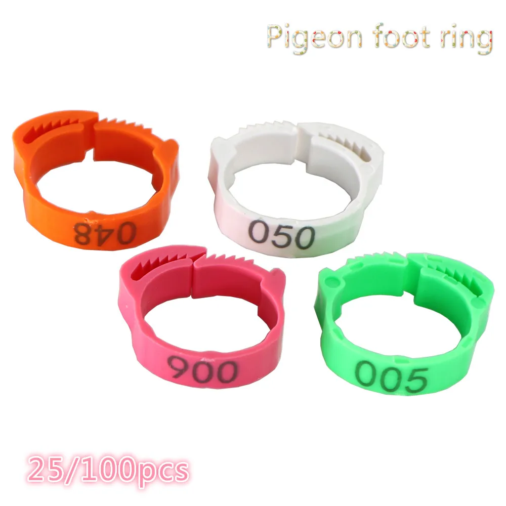 25/100 Pcs Pigeon Leg Bands Poultry Dove Bird Parrot Clip Rings Band Foot Ring Pigeon Supplies Bird Appliances