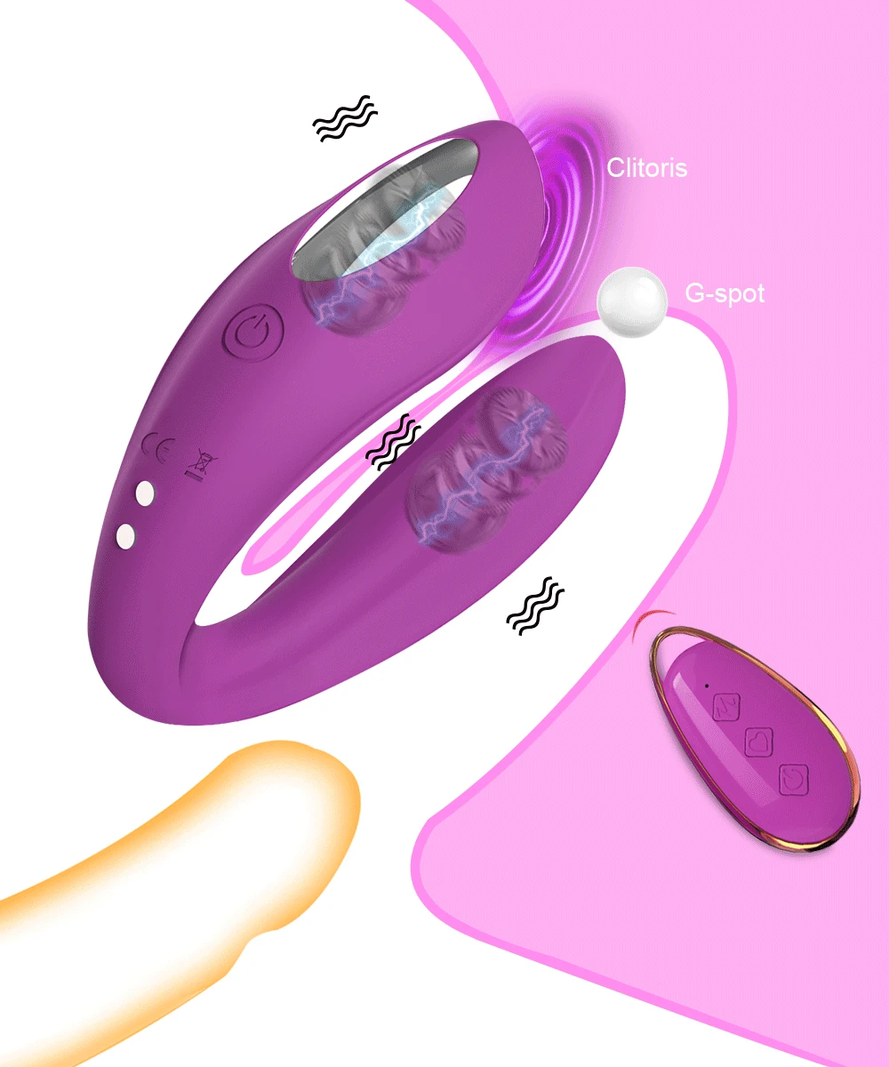 Potente 2 vibratore del motore stimolatore del clitoride femminile sesso delle donne coppia di controllo punto G indossabile dildo giocattoli per adulti 18_voghion.com