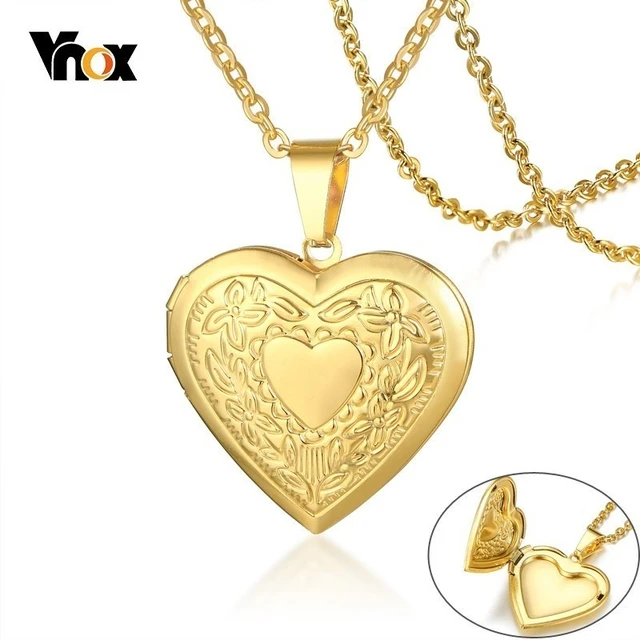 Heart Shaped Stainless Steel Photo Necklace Engraved Name Pendant  Valentine's Day Keepsake Memory Gifts For Girls Couples - AliExpress