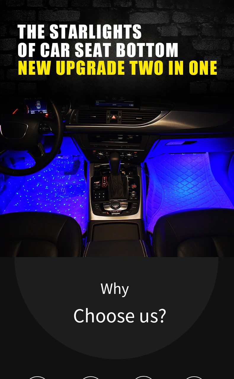 Светодиодный светильник RGB для салона автомобиля, Звездный напольный светильник s USB, автомобильные декоративные лампы для стайлинга, вечерние, музыкальные, автомобильные лампы