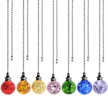 Stylish Practical Convenient Multi-occasional Colorful Crystal Ice Crack Ball Hanging Fan Switch Pendant Home Ornaments Decor