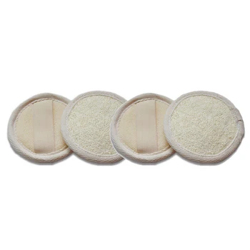 

4pcs Natural Loofah Pad Exfoliating Loofah Sponge Pads Face Cleaning Brush Shower Body Face Cleaning Scrubber