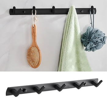 

Clothes Hanger Punching Free Rustproof Kitchen Multifunctional Wall Mounted Robe Hook Aluminium Bathroom Hardware Home Bedroom