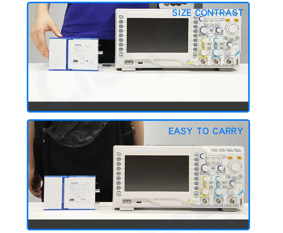 Cleqee C520 Series Android&PC Virtual Digital Handheld Oscilloscope Connect 2 Channel Bandwidth 20Mhz/50Mhz Sampling Data 50M/1G