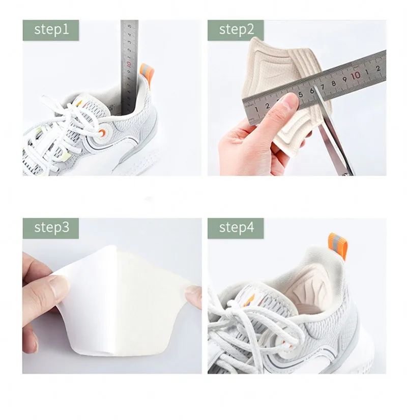 2Pcs Sneakers Patch Heel Pads Insole Patch Shoes Back Sticker Cushion Insert Insole Thicker Adjustable Half-size Pads Stickers