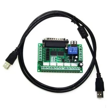 

Engraving board MACH3 CNC 5-axis stepper motor driver interface with optocoupler isolation board with USB cable
