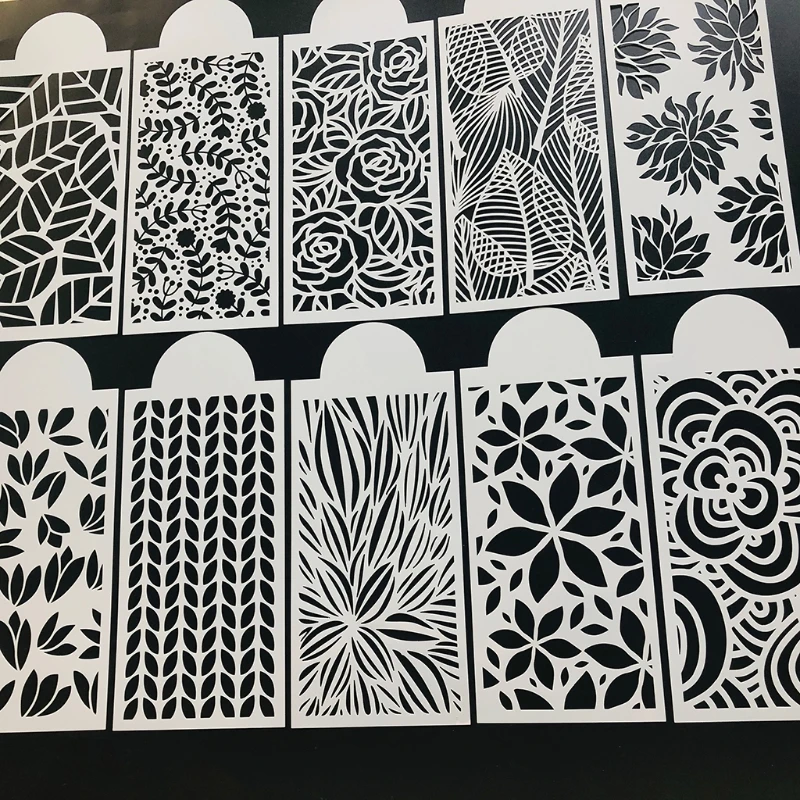 NICEFurniture DIY Leaf Rose Drawing Stencils Templates Embossing Paper Card Painting Scrapbooking Stamp Album Decoration 10pcs stickers scrapbooking supplies embossing stamps