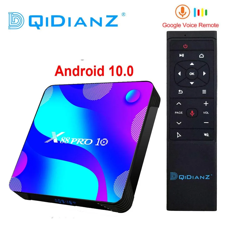 DQiDianZ Android 10 0 X88PRO 4 ГБ 32 64 Гб 128 Rockchip RK3318 4K Google Store поддержка Youtube телеприставка X88 PRO