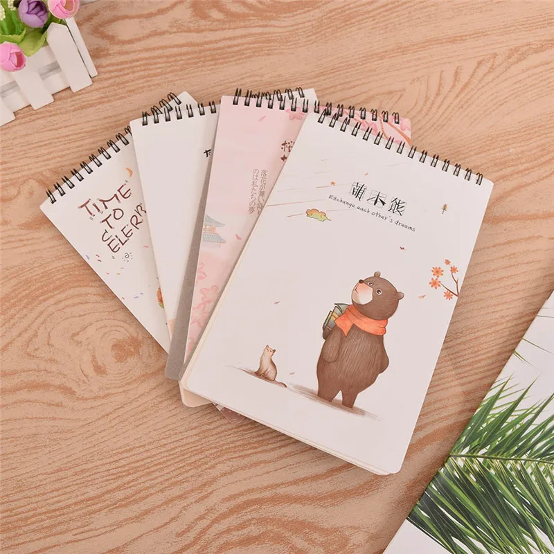 

A5 Creative Cartoon Cute Flip Coil Notebook Sketch Painting Diary Journal Student Note Pad Book Memo Sketch Pad School Supply