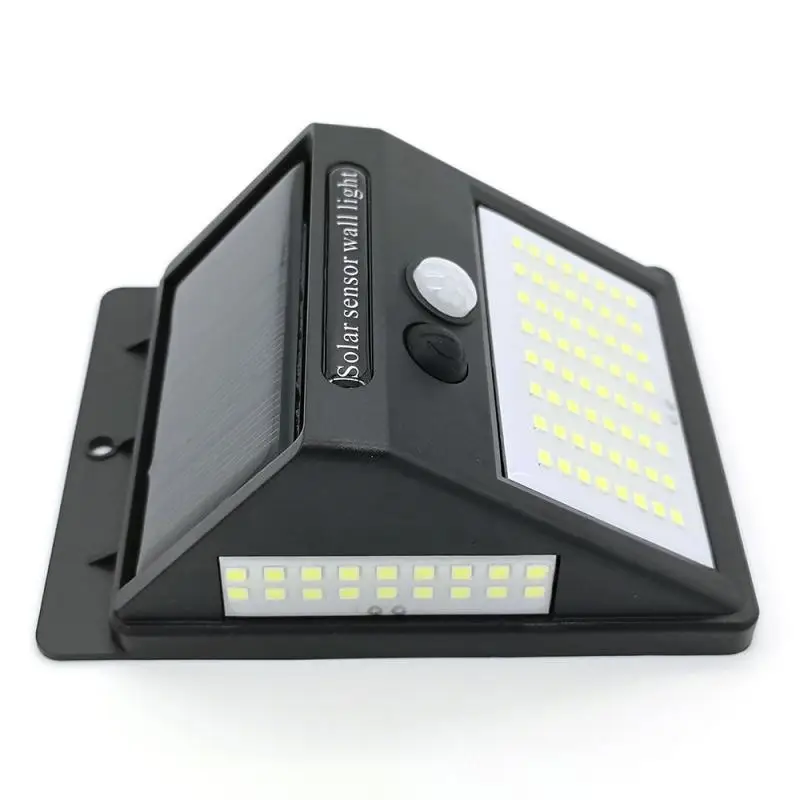Светодиодный трехсторонний уличный солнечный светильник с датчиком движения 100