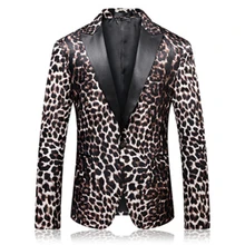Plyesxale Мужской Блейзер Новое поступление приталенный мужской блейзер с леопардовым принтом Высокое качество Весна Осень мужские спортивные пиджаки для выпускного EM210