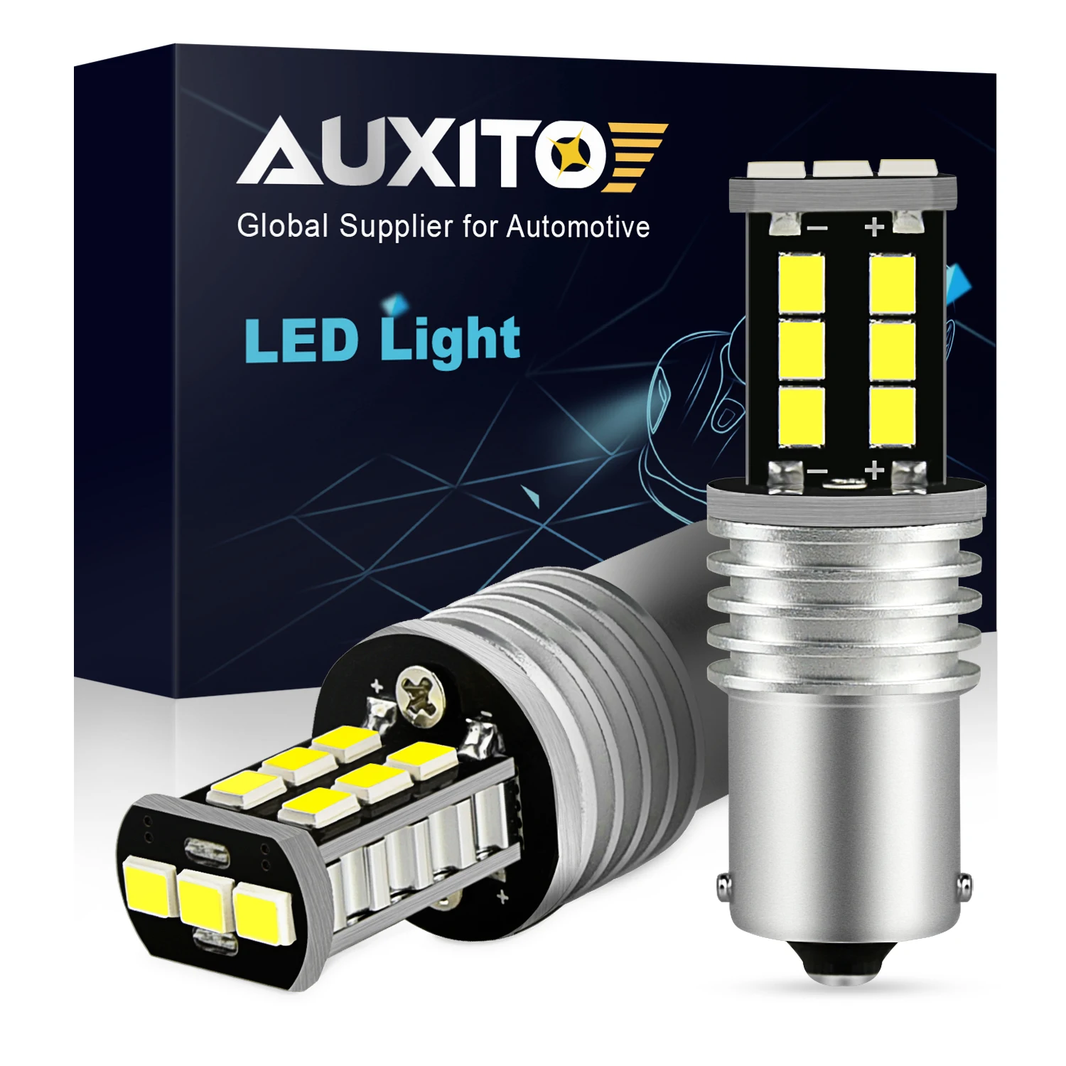 AUXITO 1200LM P21W 1156 BA15S светодиодный лампы Автомобильные фары сигнал поворота фара LED фонарь стоп-сигнала R5W 2835 Светодиодный s 12V 24V автомобилей лампы D040