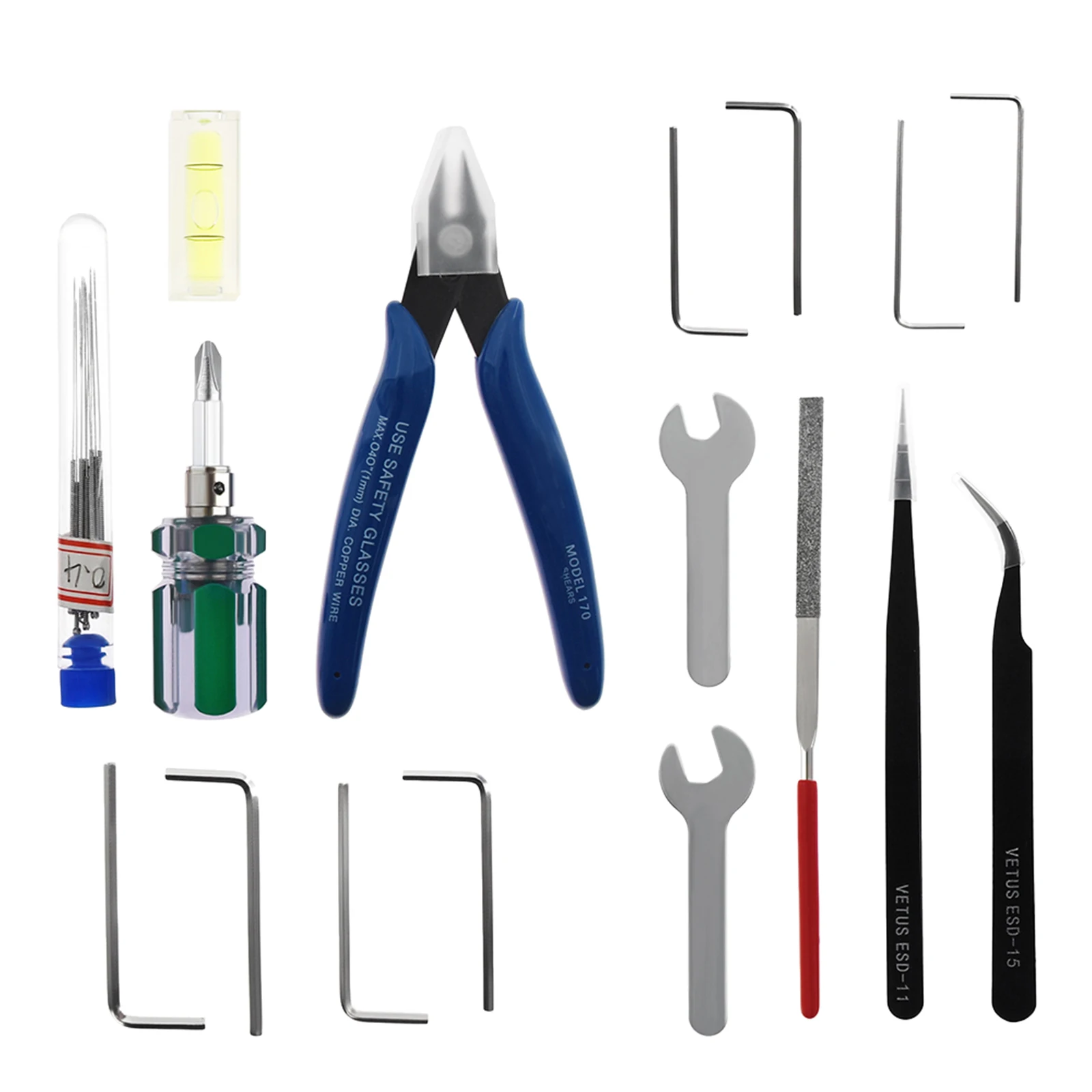 3D Printer Cleaning Tool Kit Accessories Remove Clean Finish Screwdriver Tweezers Allen Key Set