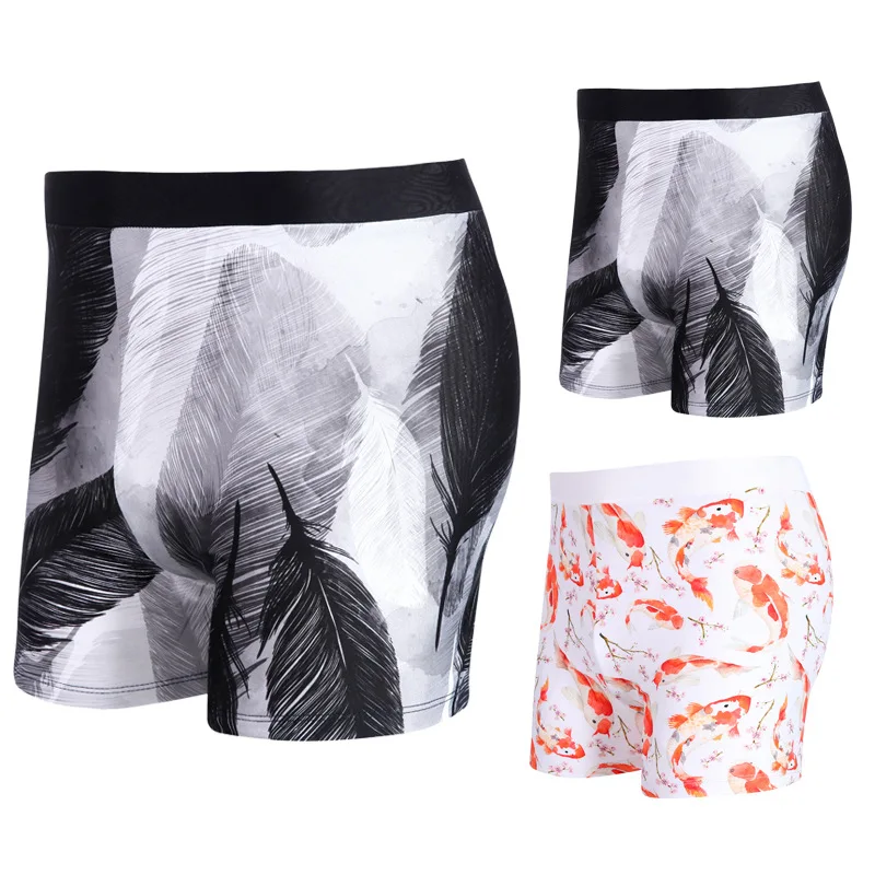 

2019 Adult Swimming Trunks Boxer Swimming Trunks Plus-sized MEN'S Swimming Trunks Printed Swimming Trunks