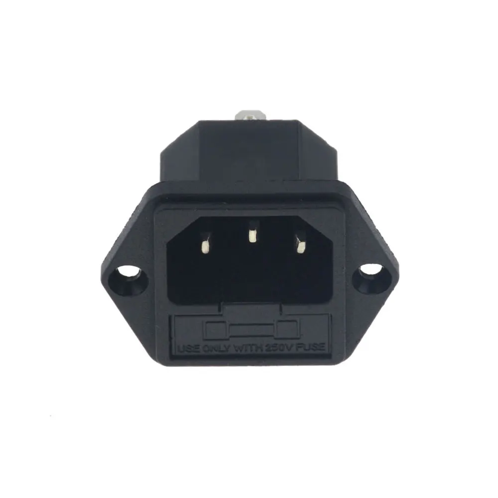 1 шт. панель монтируется 3 Pin IEC 60320 C14 вилка электропитания 15A AC 250V w/держатель предохранителя