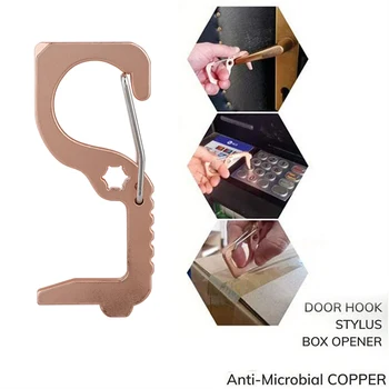 

Portable Safety Hand Protection Anti-bacterial Edc Elevator Button Door Opener Safe Stainless Steel Elevator Handle Key Bag Hook
