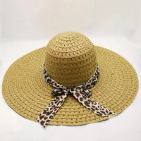 Leopard Print Bowknot Sun Hat 5
