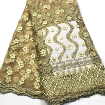 

African Tulle Lace Fabric 2020 African French Lace Fabric High Quality With Stones Nigerian Embroidery Tulle French Lace M31201