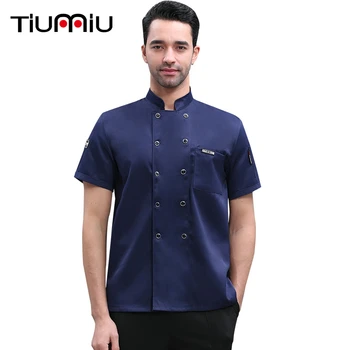 

Chef Jackets Food Service Short Sleeve Bakery Cook Unisex Chef Waiter Uniform Barbershop Cafe Bakery Restaurant Kitchen Shirt