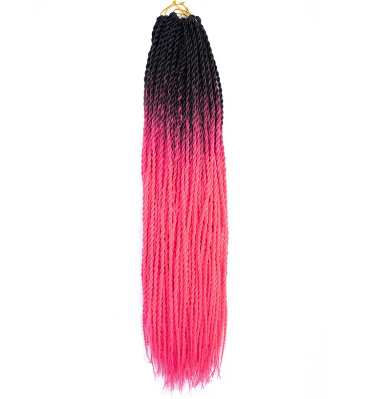 ZYR Сенегальские волосы Омбре синтетические высокотемпературные волокна крючком косы парики 20 дюймов 100 г 40 подставки