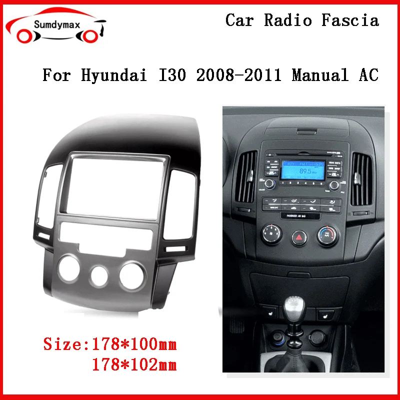

Автомобильная радиоустановка 2Din для Hyundai I30 i-30 2008-2011, ручная автомобильная стереосистема переменного тока, рамка, панель, комплект для крепления приборной панели, адаптер, облицовка