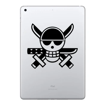 

One Piece Zoro Skull Badge Laptop Sticker for iPad Air Pro Mini 7.9/9.7/10.2/10.5/11/12.9" Mac Skin Tablet PC Notebook Decal