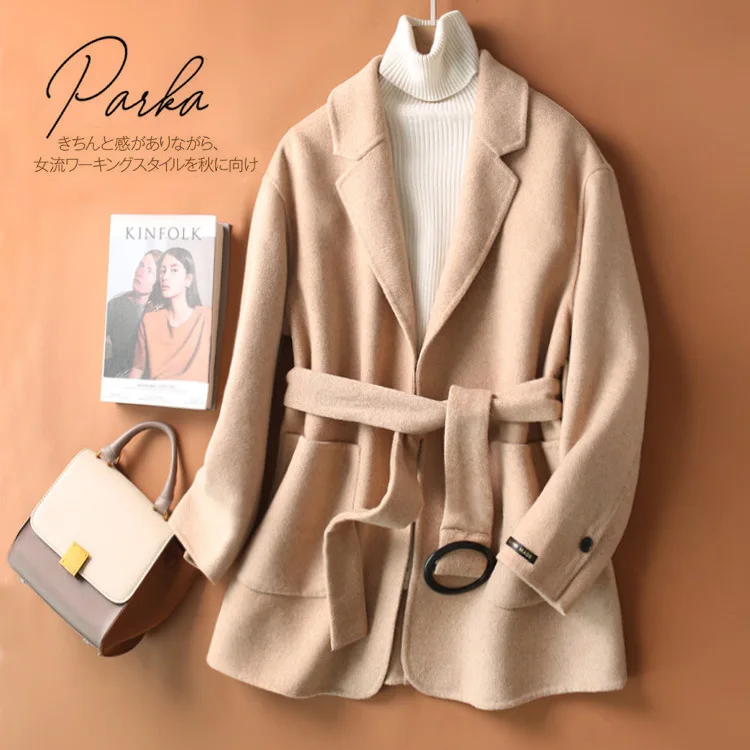 

Yimori Japanese Handmade Woolen Coat Women's Coat Women's Autumn Winter 2020 New Double-sided Woolen Coat New Style
