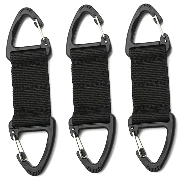 3PCS Tactical Molle Belt Keeper Webbing Clip Keychain Holders Backpack Carabiners Hook Water Bottle Hanger Key Ring Clasp Clip 5