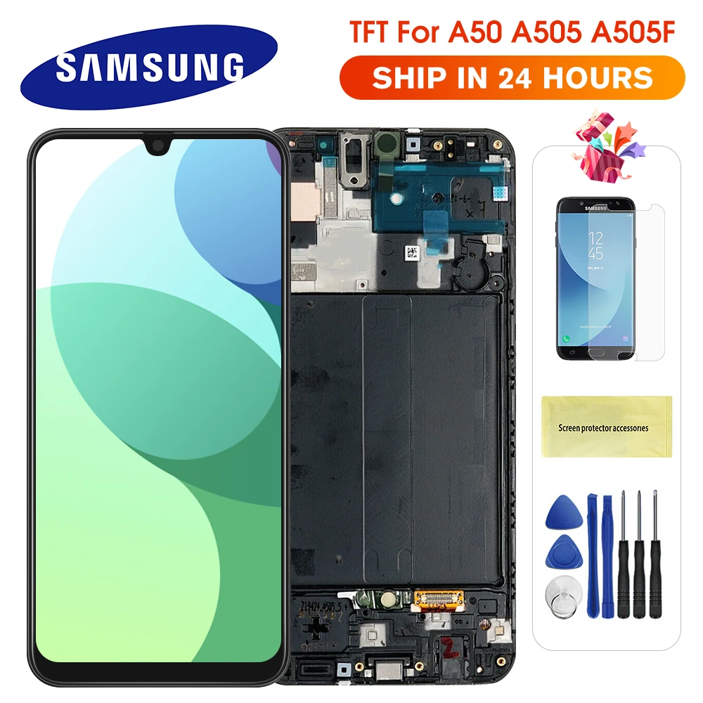 ЖК дисплей для Samsung Galaxy A50 дигитайзер сенсорного экрана в сборе с рамкой galaxy a50 | Отзывы и видеообзор