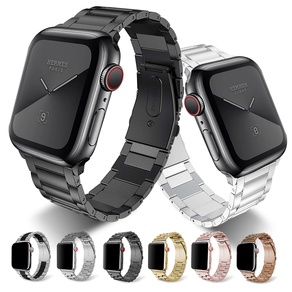 Ремешок из нержавеющей стали для Apple Watch 42 мм серия 5 4 3 2 1 сменный классический