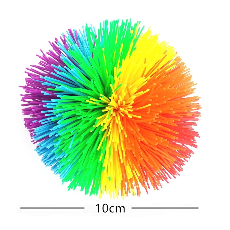 1PCs Stress Relief Rainbow Fidget Sensory Koosh Ball Toys Baby Funny Stretchy Ball Stress Relief Kids Autism Squeeze Toys Balls 7