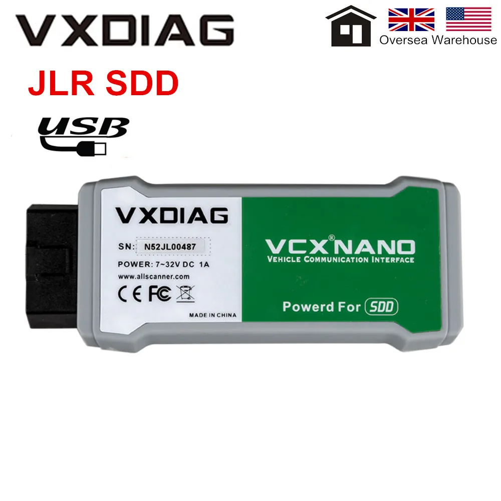 VXDIAG VCX NANO JLR для Land Rover/Jaguar SDD V159 поддерживает все протоколы дизельных/бензиновых