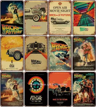 

Back To The Future Metal Tin Sign Painting Poster Plaque Metal Vintage Classic Movie Metal Tin Sign Wall Stickers Decor