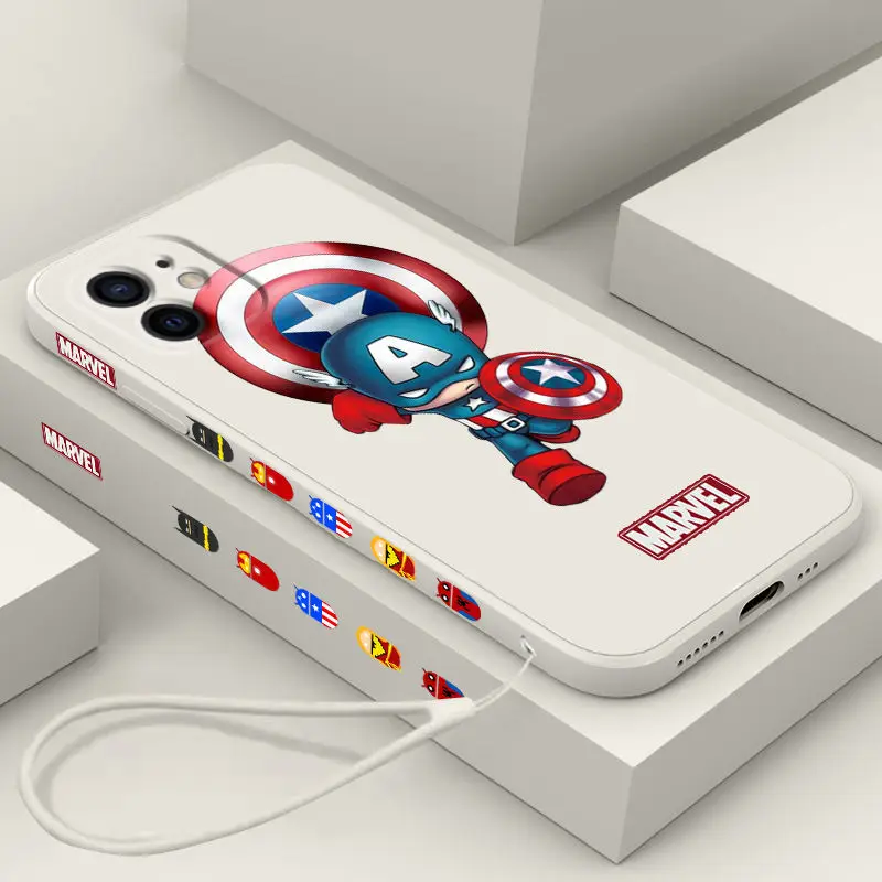 Popularity Marvel phone case for iphone 11 12 13 pro max case Shockproof iphone 7 case 6 8 plus x xs xr Unilateral design cover