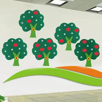 

Child Toys Montessori Learn To Count Numbers Educational Toy Apple Tree Match Digital Teaching Non-Woven Puzzle Math Toy Hot