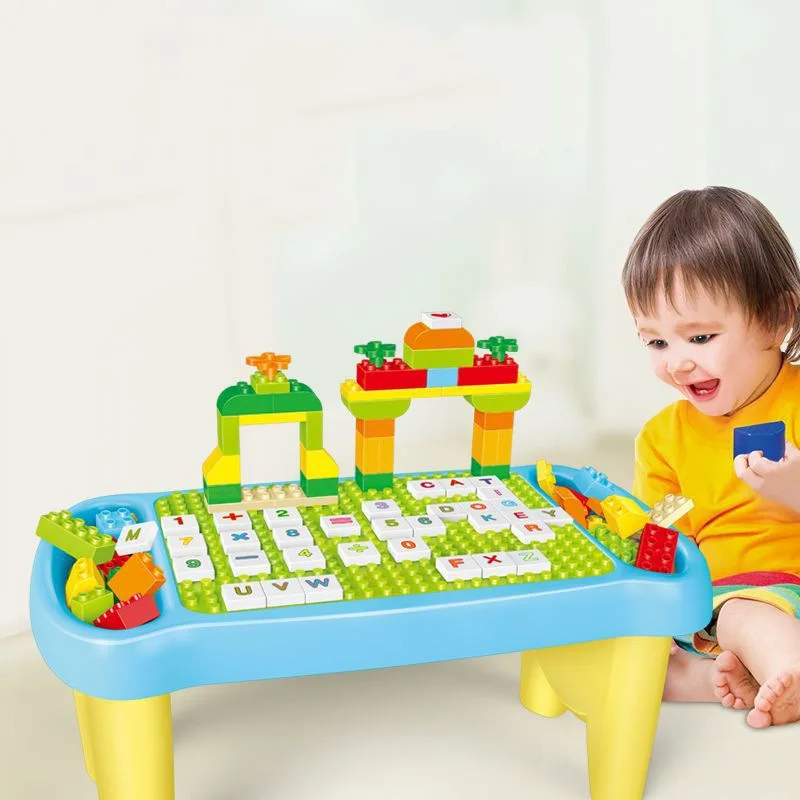 

CHILDREN'S Toy Assembled Educational Table Multi-functional Large Particles ji mu zhuo GIRL'S Boy 6 Intelligence Age of 3-5