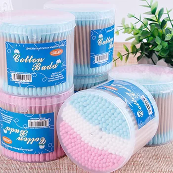 

Quality 300 Counts Cotton Swab Disposable Double Round Tips Cotton Swabs With Bamboo Sticks Household Merchandises For Cleaning