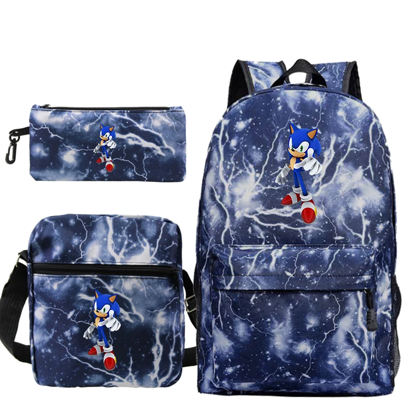 Mochila Sonic The рюкзак с ежом для мужчин аниме хип хоп plecak Sac Dos 3 шт./компл. пенал книжная сумка сумки рюкзак на плечо