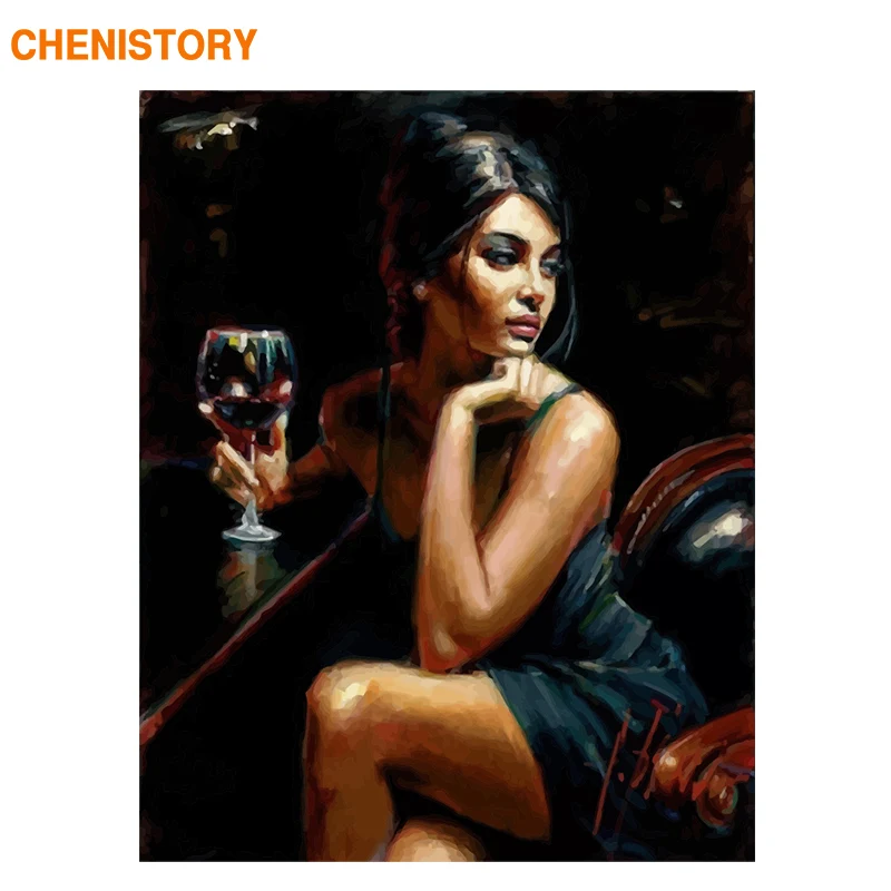

CHENISTORY Women Frame Diy Painting By Numbers Kit Figure Picture By Numbers Acrylic Paint By Numbers For Home Decoration Gift