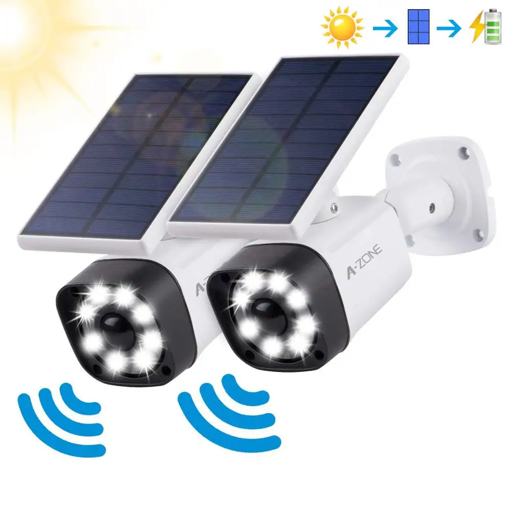 

A-ZONE Solar Motion Sensor Light Street Outdoor Fake Dummy Camera 2Pcs 800Lumens 8 LED Spotlight 5W Solar Lights IP66 Waterproof