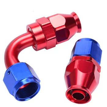 

AN8 PTEF Oil Fuel Hose Line Fitting Adapter Aluminum Straight 90 Degree Oil Cooler Reusable Hoes End For PTFE Oil Hose