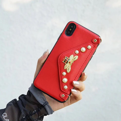 Роскошное ожерелье через плечо, кошелек, чехол для телефона для iPhone 11 Pro XS Max XR X 7 8 6 6s Plus, чехол с ремешком через плечо - Цвет: only case