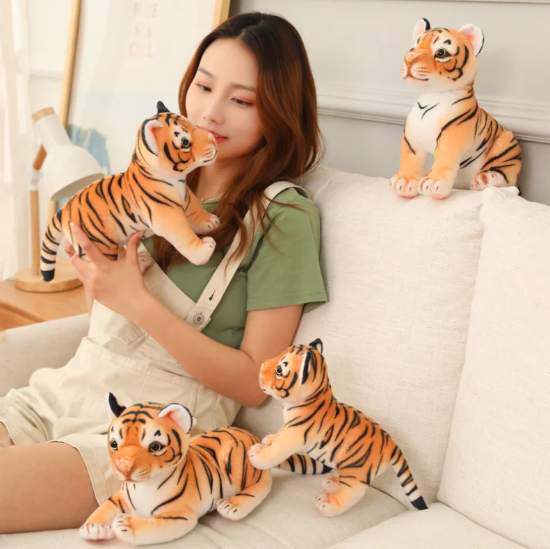 GENEMA 30cm/12in Plush Doll Lovely Stuffed Animal Tiger DIY Dress Up Toy  Soft Comfort Sleeping Doll Home Decor Xmas Party Gift 