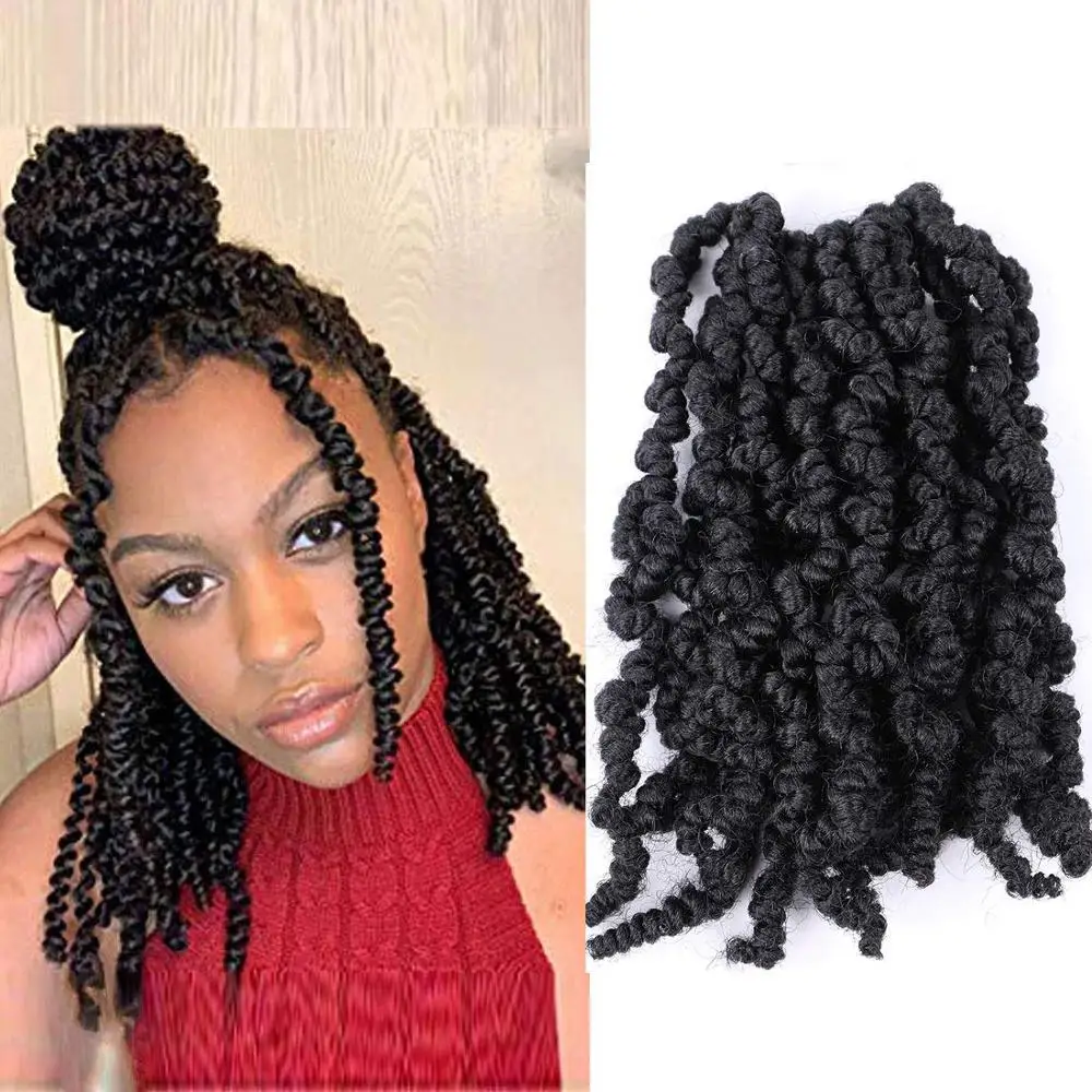 

Flyteng Short crochet spring twist hair pretwisted bomb twist crochet hair 12 inch crochet braids hair for black women