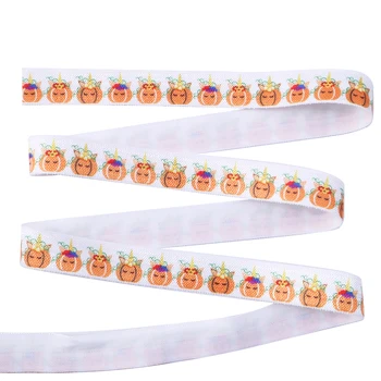 

David accessories 5/8" 16mm FOE elastic ribbon Halloween pumpkin dog heart love nurses tape,DIY handmade materials,50Yc4272