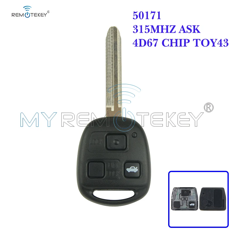 Remtekey Denso( not Valeo) Remote key 3 buttonTOY43 blade 315mhz with 4D67 chip for Toyota Land Cruiser FJ 2005-2009 | Автомобили и