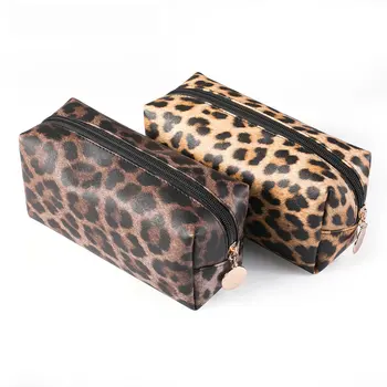 

Office for School Supplies 2020 Fashion Leopard Pencil Case Kawaii PU Cosmetic Bag Portable Art Pencil Box Stationery Storage