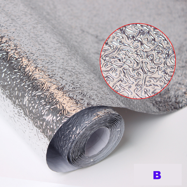Wall Stove Aluminum Foil Oil-proof Sticker Anti-fouling High temperature Self-adhesive Croppable Wall Sticker Decoration